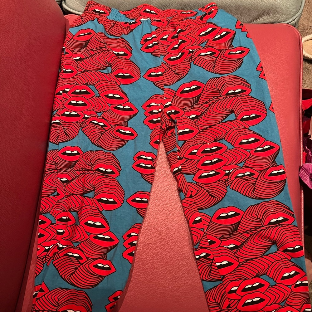 Nooworks Red and Blue Joggers with Bold Pattern